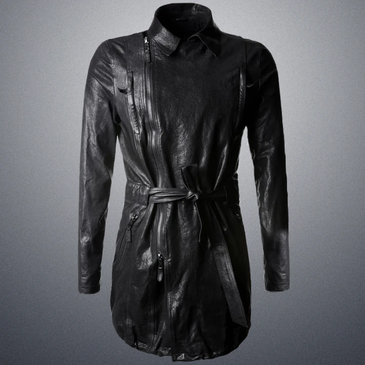 Для мужчин новинка 2017 Зима метросексуал человек с длинными овчины ремень