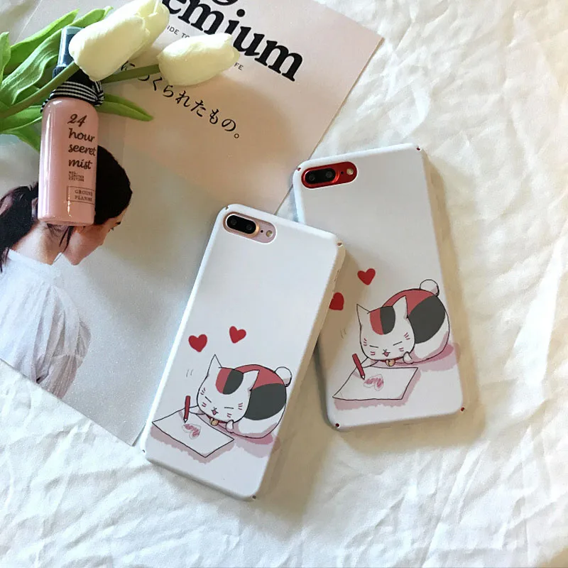 JiBan For iPhone 6 6s 7 8 Plus Phone Case Fashion Cute Funny Cartoon Cat Love Heart Hard PC Cover |