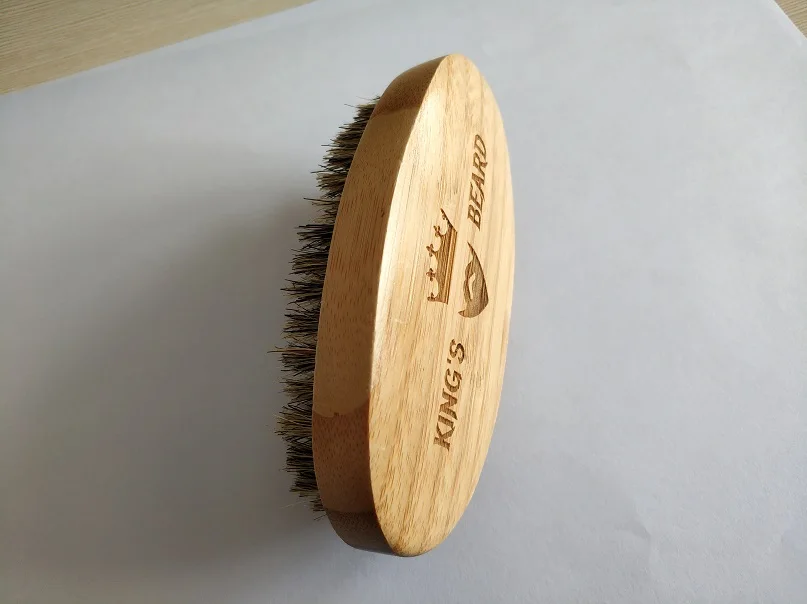 

1PCS Natural Bamboo Wood Boar Bristle Beard Brush Mustache Men's Beard Brush Facial Hair Beard Care Shaving Brush Tool
