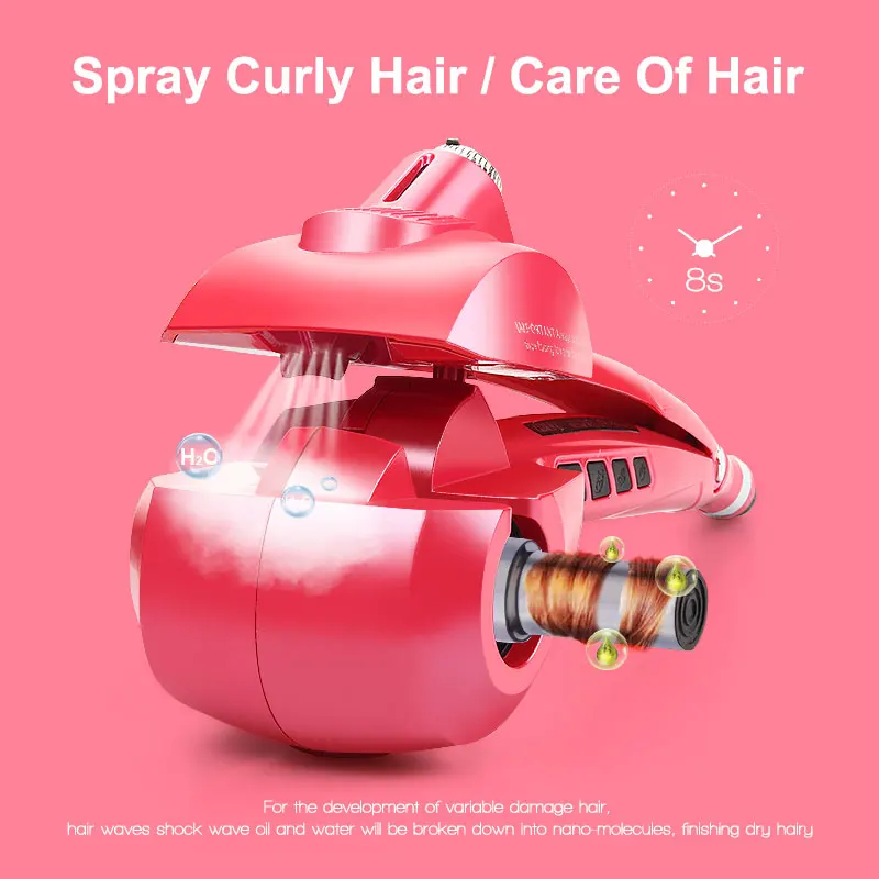 CSW Automatic Hair Styling Curler LCD screen Steam Spray Rolling Perm Electric Household Hairstyle Design Wave Curling Iron |