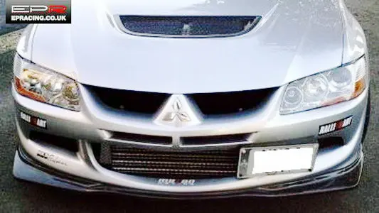 Для Mitsubishi Evolution EVO 8 VRS стиль углеродное волокно Передняя губка глянцевая отделка VA