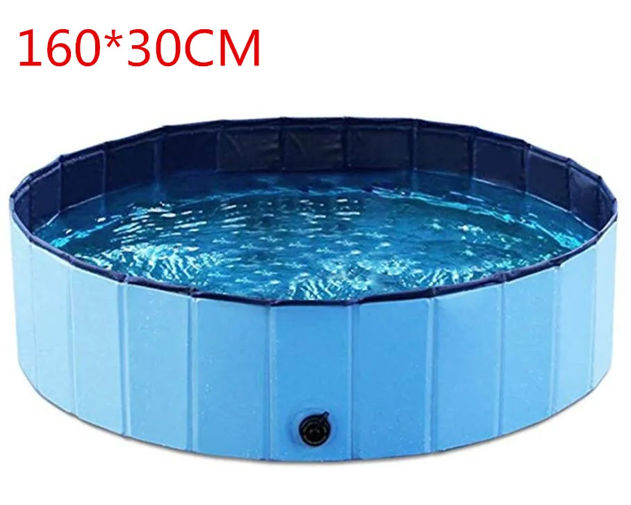 BLUE XL Foldable Pool Dog Pet Swimming Pool For Dog Big-Size Collapsible 4 Seasons Pet Playing Washing Pond For Cat Large Dog Summer - Цвет: BLUE XL