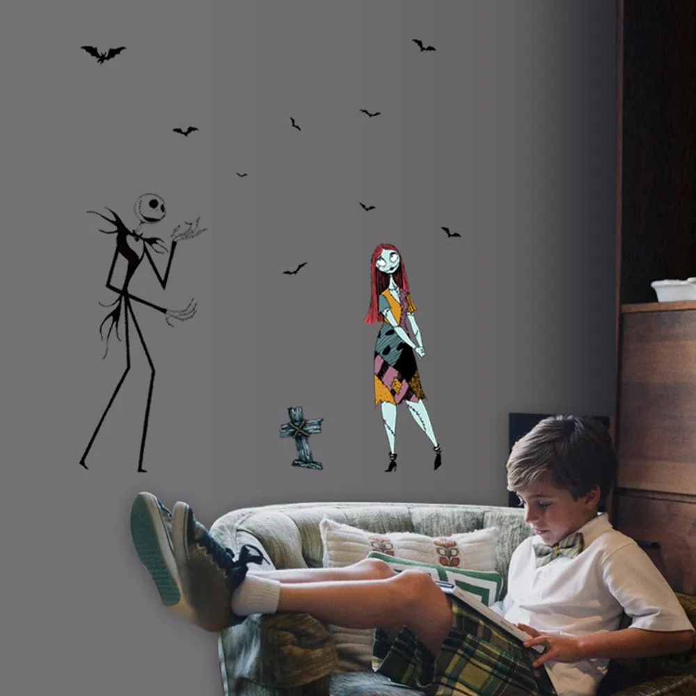 Halloween Witch Background Decorated Home Living Room Bedroom Wall Stickers Grim Reaper pegatinas de pared 18Sep | Дом и сад