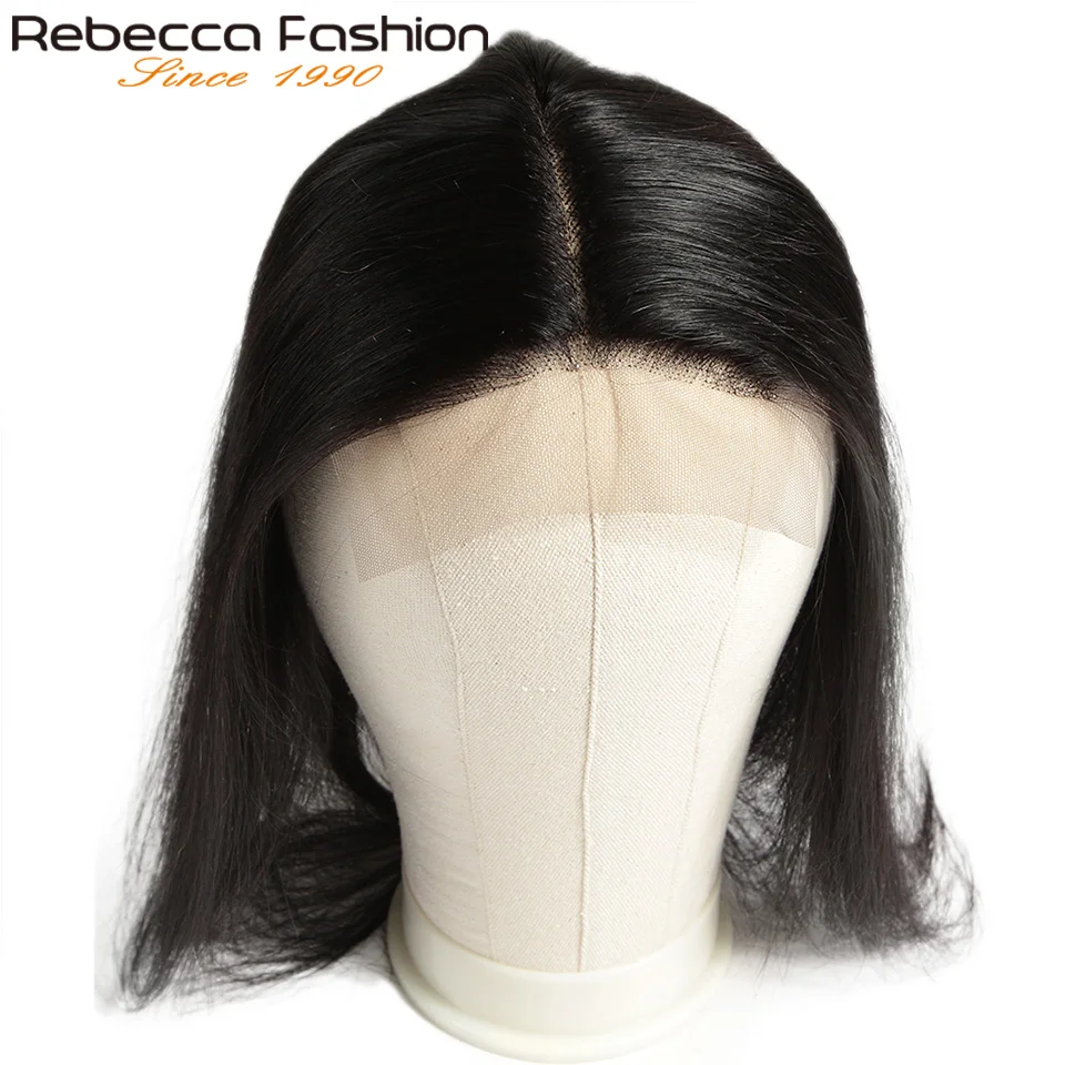 Rebecca 5*6 бразильские прямые человеческие волосы Кружева Закрытие швейцарская шнуровка T глубокая Часть Кружева Закрытие с волосами младенца
