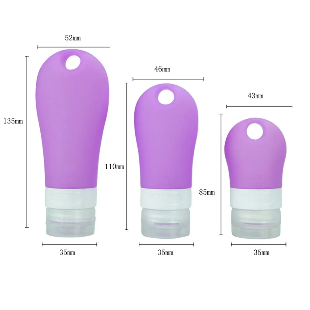 

1pc 38ml 60ml 90ml Portable Silicone Refillable Bottle Empty Travel Packing Press For Lotion Shampoo Cosmetic Squeeze Containers
