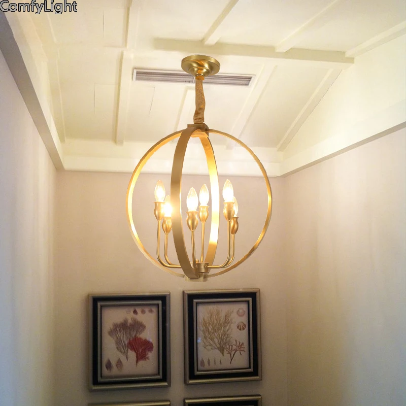 

Luxury Golden pendant light copper hanging lamp bedroom/dining room/foyer/restaurant/hall led indoor nordic design brass light