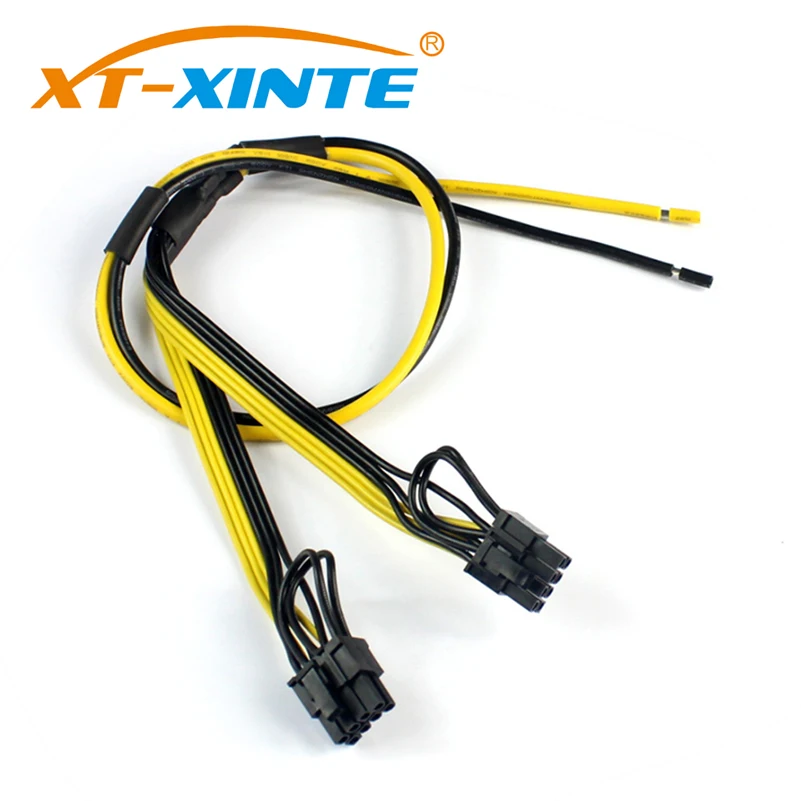 XT XINTE двойная PCIe PCI E графическая видеокарта 8pin 6 + 2pin DIY Кабель питания сплиттера