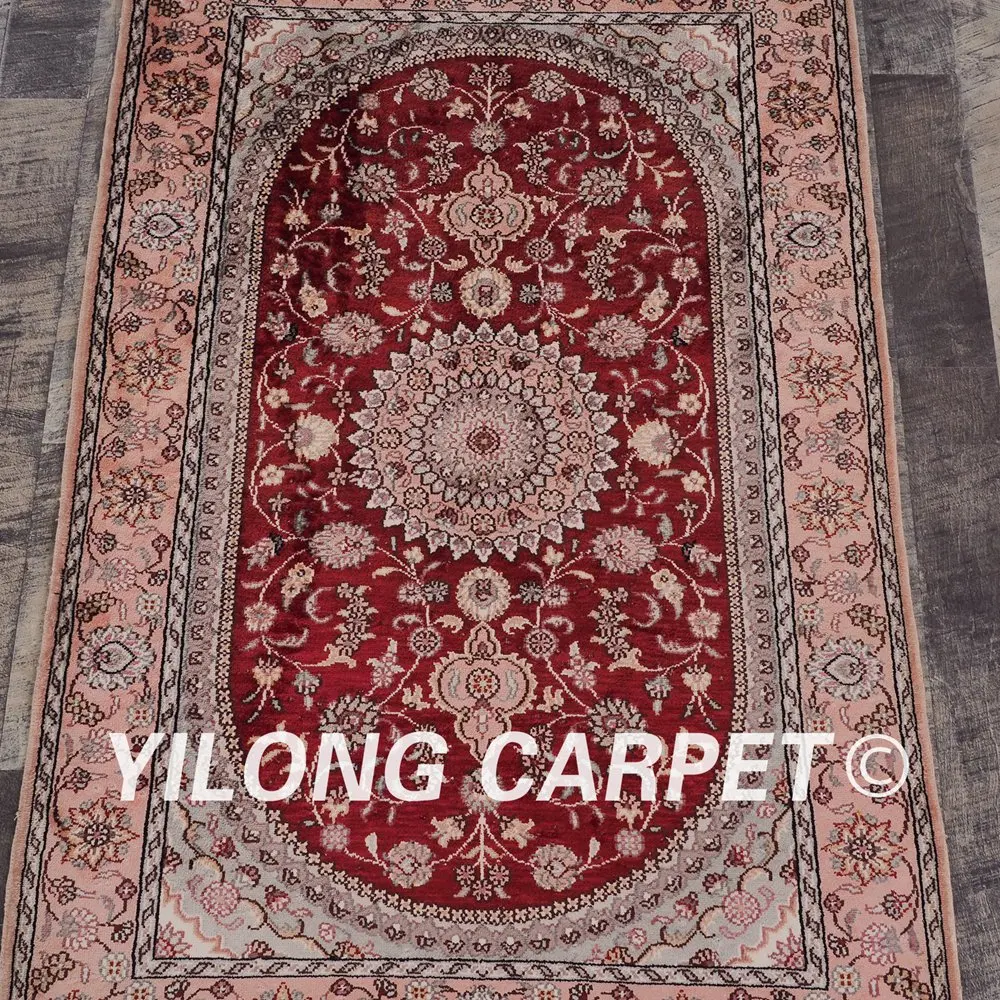 YILONG 2 5 'x 4' классический персидский медальон шелковый ковер ручной работы