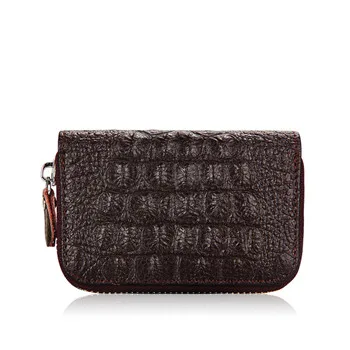 Бизнес-держатель для карт, Женская коровья кожа, Женский кошелек для кредитных карт, красный, фиолетовый, зеленый, желтый, синий, маленькая сумка, чехол для кредитных карт - Цвет: coffee