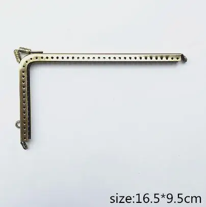 165MM 10 шт., 10,5, 14,5, 16,5, 18,5 см, L форма, гладкая, бронзовая, под прямым углом, для монет, кошелек, рамки, сделай сам, металлическая застежка, сумки, аксессуары для шитья - Цвет: 165MM