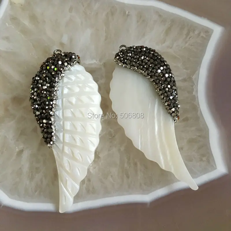 3 шт. Подвески в виде натурального ракушка-крылья резная подвеска кости с