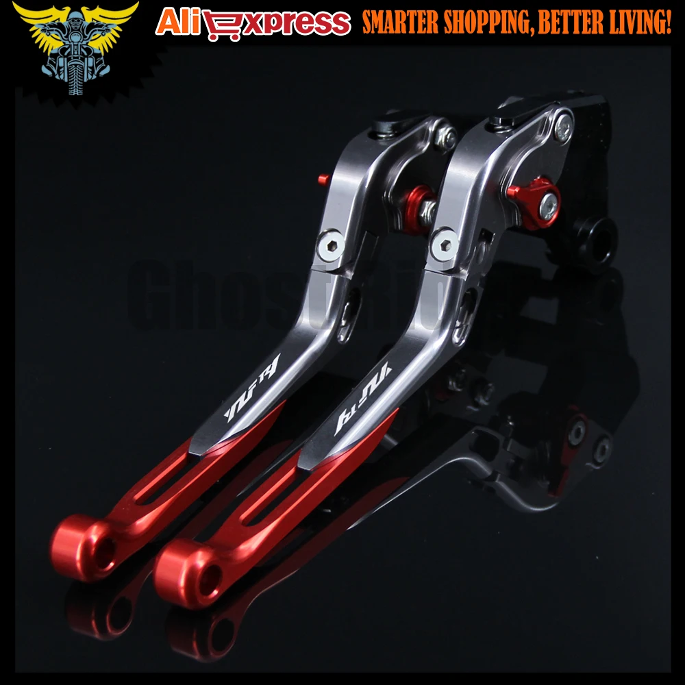 С логотипом (YZF R1) красные + титановые CNC новые регулируемые рычаги тормоза для