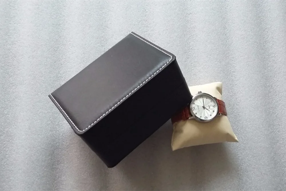 Оптовая продажа коробка для хранения часов из искусственной кожи Черный Дисплей