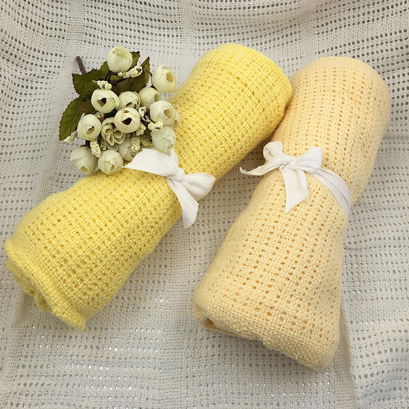 Одеяльца для новорожденных супер мягкий хлопок вязание крючком Лето 100 см X 80