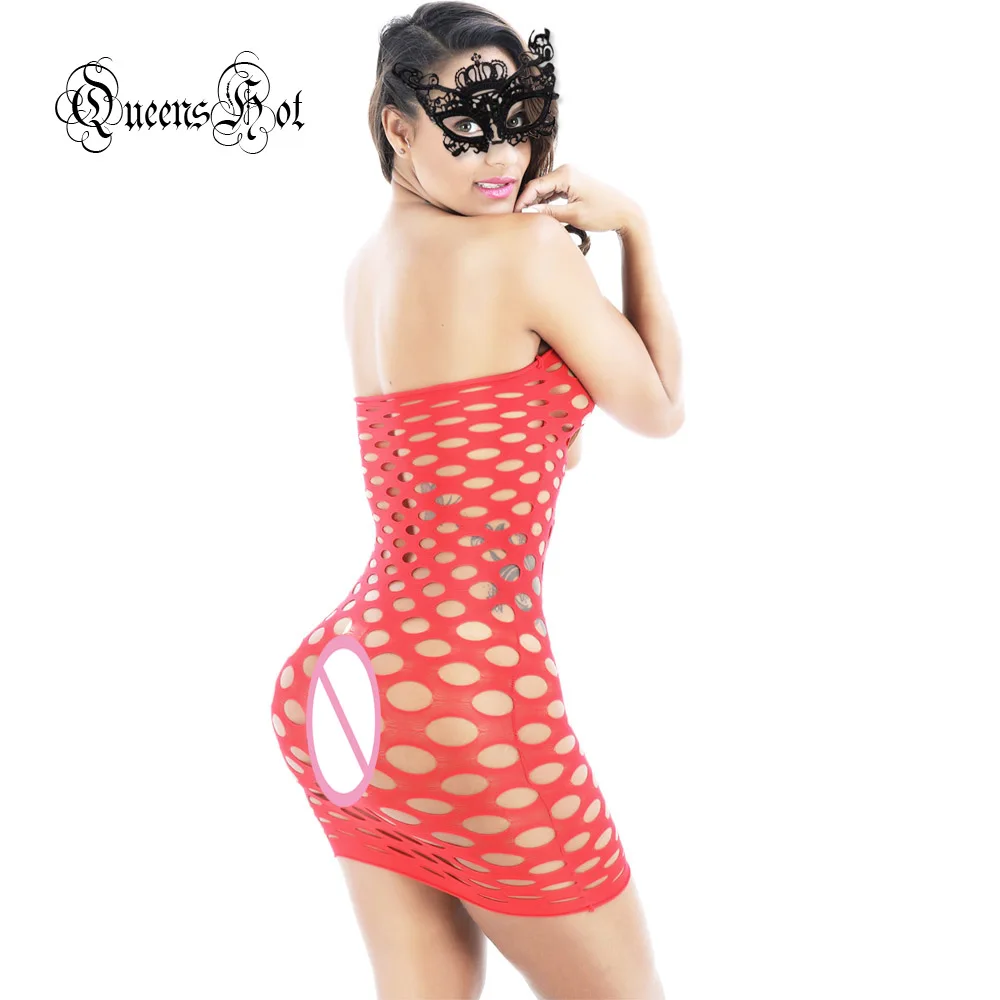 Red with Eyemask Эротическое сексуальное облегающее платье без бретелек с открытыми плечами, женское белье, боди-Костюм Тедди из латекса, костюмы-чулки в сетку, Порно - Цвет: Red with Eyemask