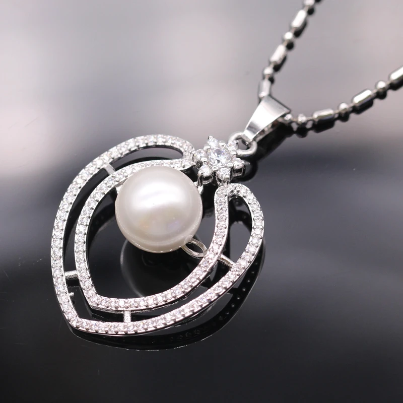 Элегантность изысканные кулон милый перлы сердца с циркон платины покрытием для