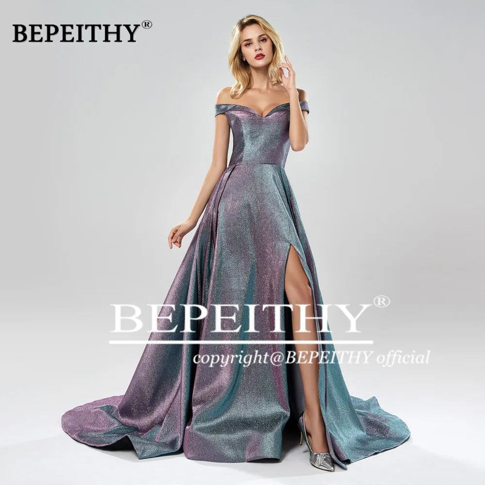 BEPEITHY Robe De Soiree длинное вечернее платье с открытыми плечами вечерние элегантные