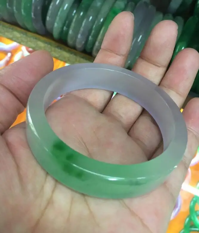 Натуральный Лавандовый Зеленый жадеит нефритовый браслет ручной работы |