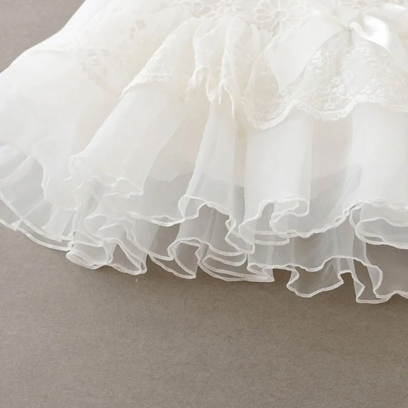Модное платье для новорожденных девочек Vestido Infantil Bebe белые кружевные платья