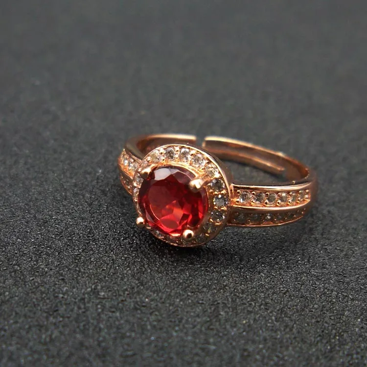 925 Sterling Silver Rings for Women Fine Garnet 2017 New open rings | Украшения и аксессуары