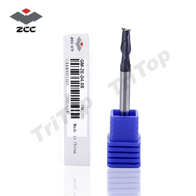 

5pcs/lot ZCC.CT GM-2E-D4.0S Solid carbide 4mm end mill 2 flute flattened end mills with straight Slim shank milling cutter