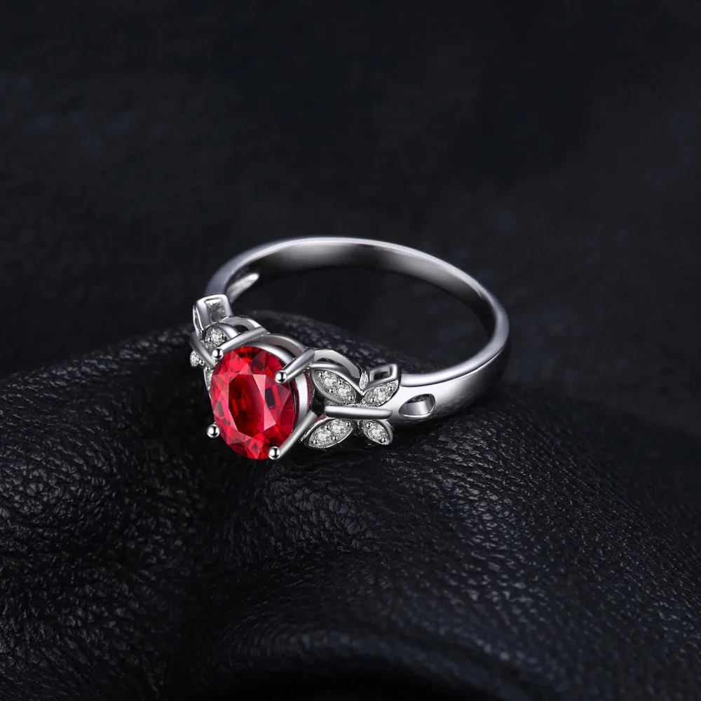 Jewelrypalace бабочка 1.8ct Овальный создания Рубин заявление кольцо 100% 925 стерлингового
