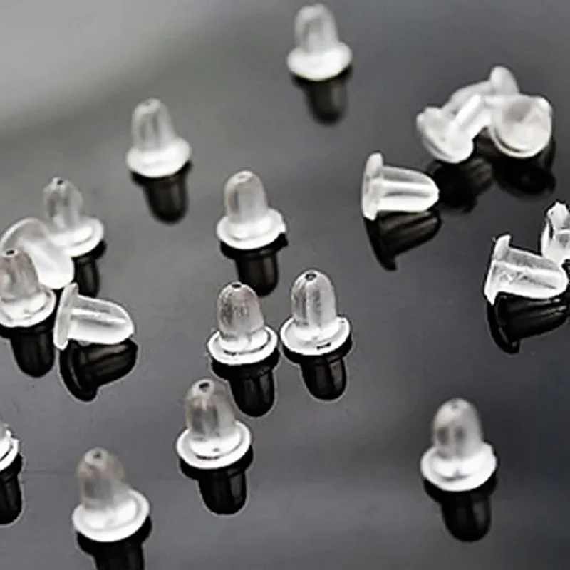 Прозрачные резиновые застежки для сережек-гвоздиков 100 шт./лот,силиконовые круглые застежки для сережек-гвоздиков, застежки для сережек,застежки для сережек P2
