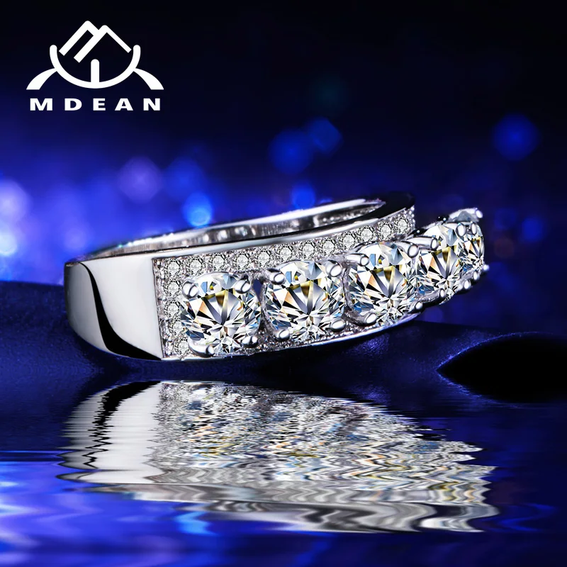 MDEAN Engagementg кольца для женщин AAA циркон ювелирные изделия белого золота цвет Женское Обручальное кольцо Bague Bijoux аксессуары MSR342