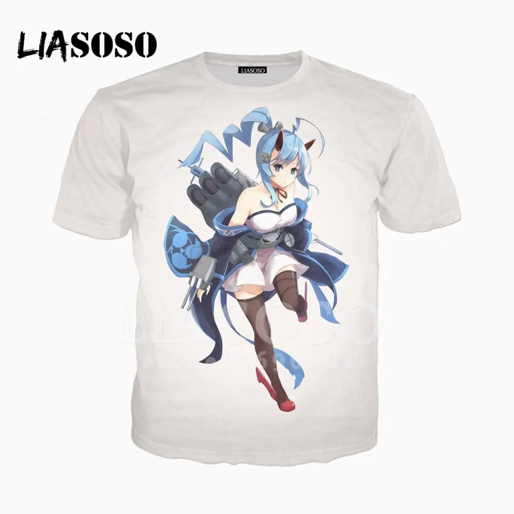 LIASOSO 3D унисекс с принтом аниме милые девушки Azur Lane футболка с круглым вырезом в стиле Харадзюку хип-хоп Hispter Повседневное Топы A499 - Цвет: 8