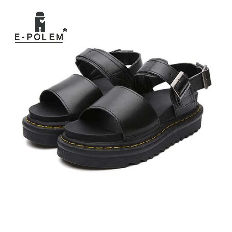 Сандалии женские на платформе и каблуке Босоножки с открытым носком пряжка