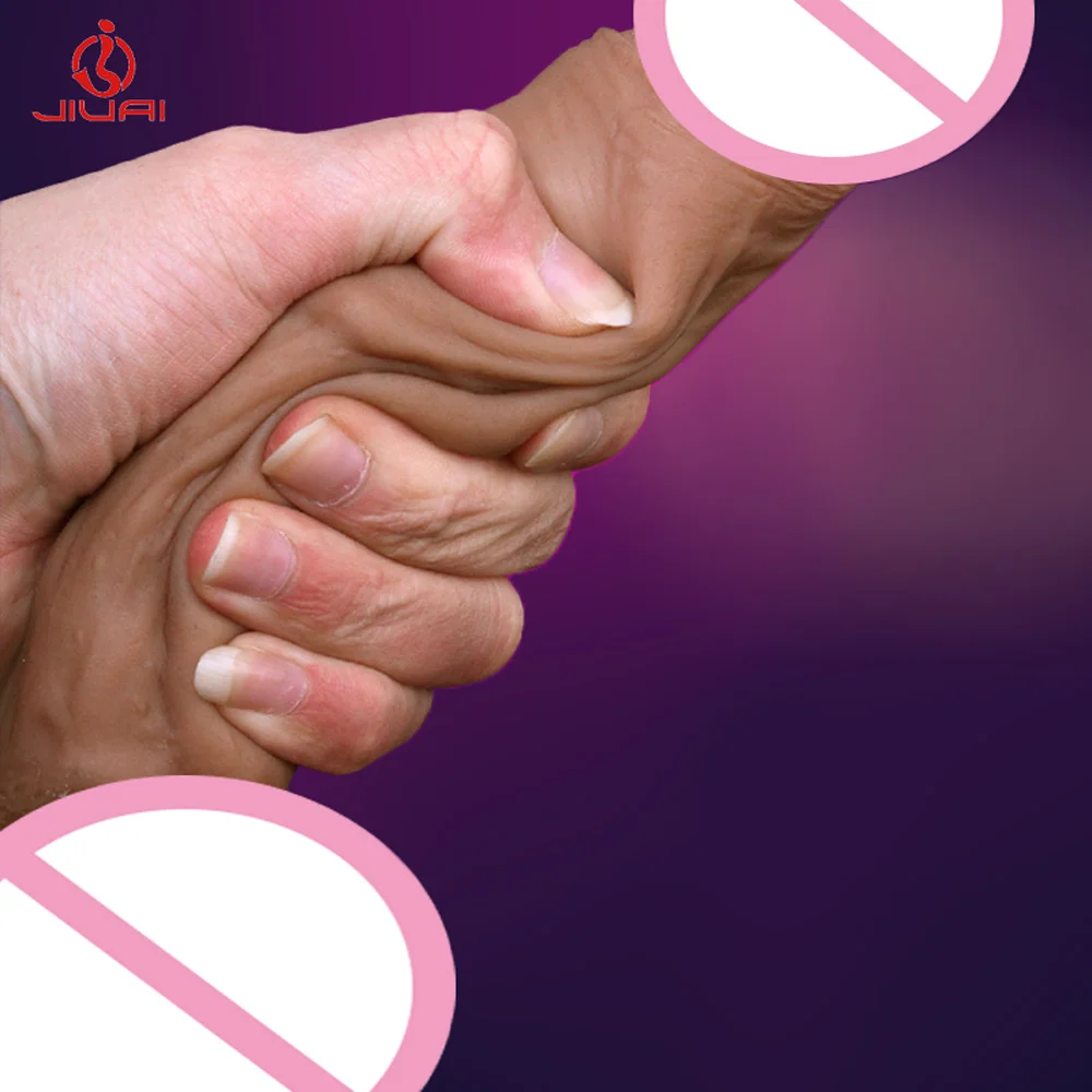 Супер мягкий большой реалистичный фаллоимитатор с присоской мужской