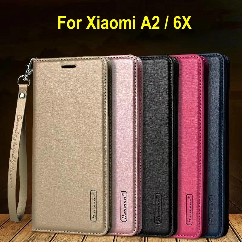 Роскошный чехол Hanman для Xiaomi A2 Mi 6X Coque fundas из натуральной кожи кошелек с подставкой