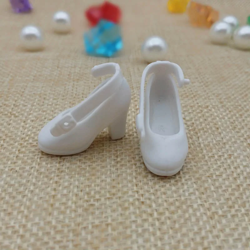 Белая модная обувь для кукол Blythe на высоком каблуке 1/6 Licca миниатюрная Momoko