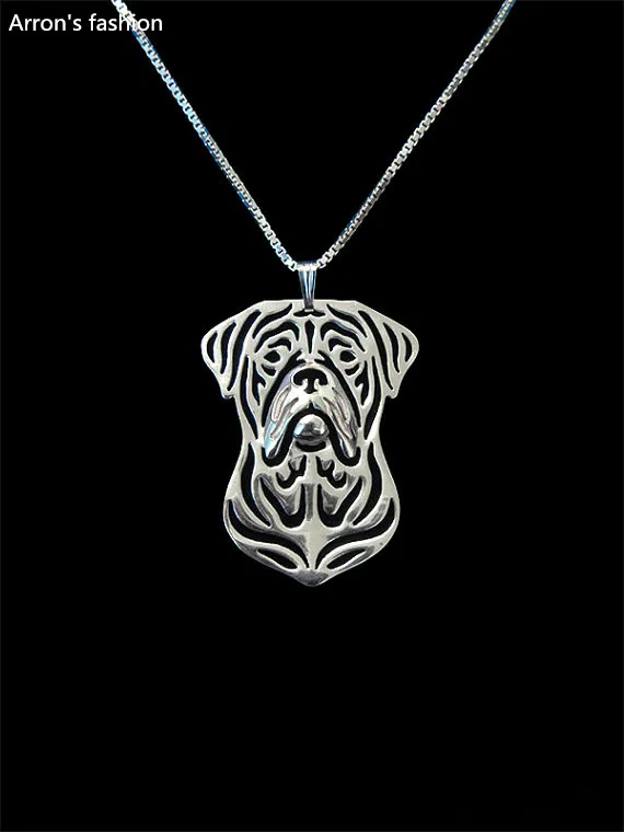 Бордоский дог ожерелье с подвеской для собак цвет золотистый серебристый мужчин