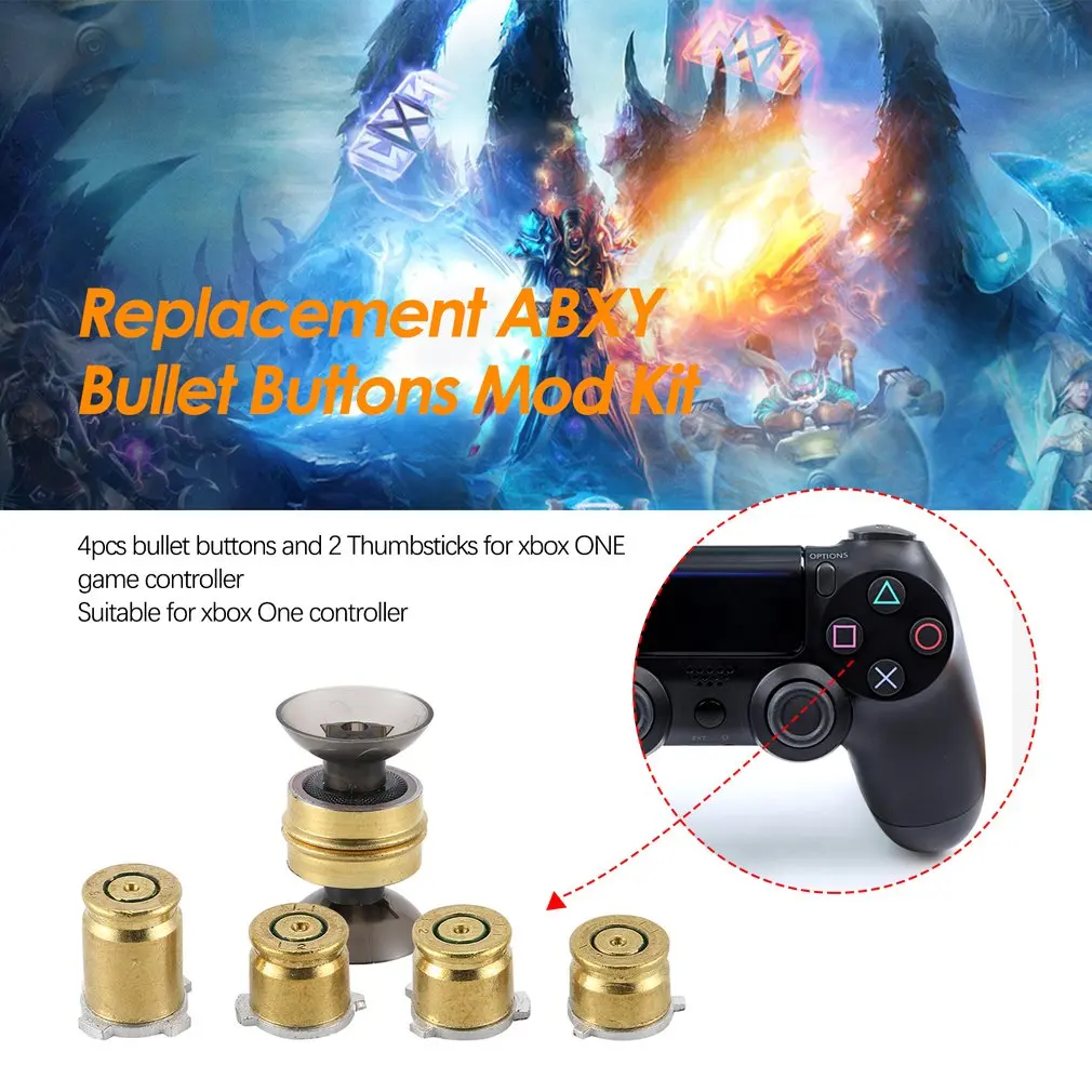 4x латунные пулевые кнопки ABXY Mod Kit + 2 джойстика для XBOX One контроллера|Запасные