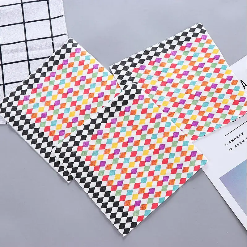 ZGTGLAD геометрические хроматические алмазные бумажные салфетки кафе &amp из ткани