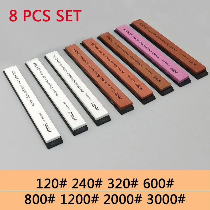 8 pcs set -B Абсолютно 60-3000 Профессиональный точилка для ножей точильный камень fiexd точильный камень вода для ножей кухонные инструменты - Цвет: 8 pcs set -B