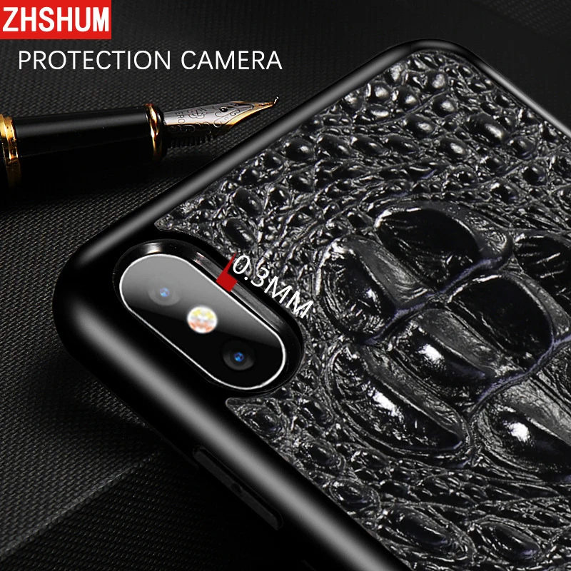 Чехол из натуральной кожи для Iphone XS MAX XR X чехол крокодиловой роскошный ручной