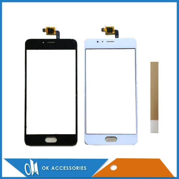 5,2 дюймов для Meizu M5S, сенсорный экран, дигитайзер, стеклянный экран, сенсорная панель, высокое качество, черный, белый цвет, с лентой