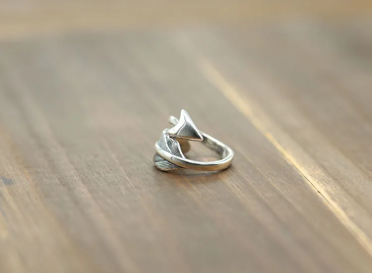 Богемное модное серебряное кольцо в форме листа стрелы для девочек антикварное