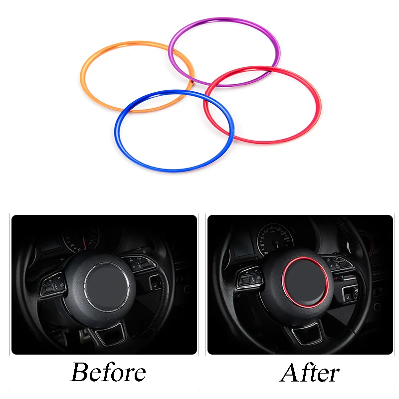 Автомобильные декоративные наклейки на руль из алюминиевого сплава красного