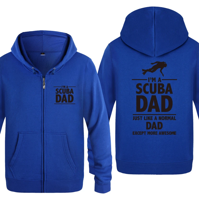 I'M A SCUBA DAD Diving Gift толстовки для мужчин 2018 мужские флисовые кардиганы на молнии с