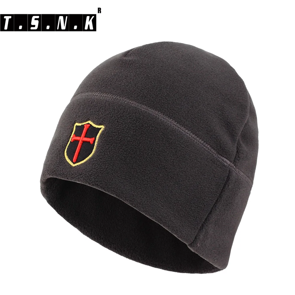 TSNK EDC новая уличная флисовая шапка Skullie зимняя утолщенная теплая шапочка охотничья Лыжная тактическая шапка - Цвет: Crusader Grey