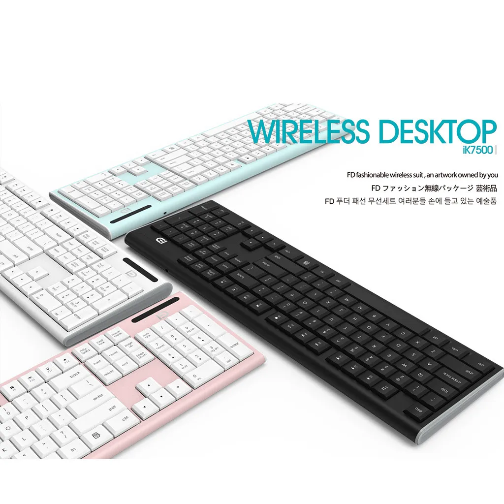 Ультратонкая беспроводная клавиатура и мышь комбо с малошумной беспроводной