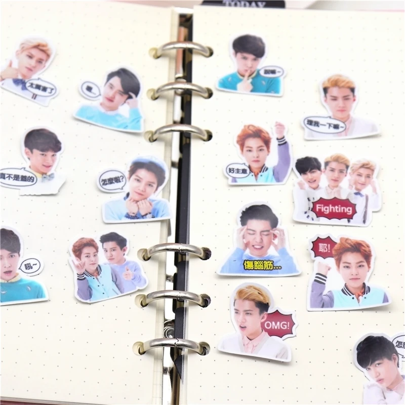 38pcs Creative kawaii self-madebig EXO boys stickers/ beautiful stickers /decorative sticker /DIY craft photo albums