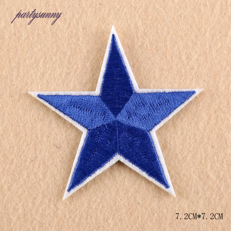 18 шт./лот Многоцветный Патч Золотая Звезда Вышитые IronOn Значки Патчи Для Одежды