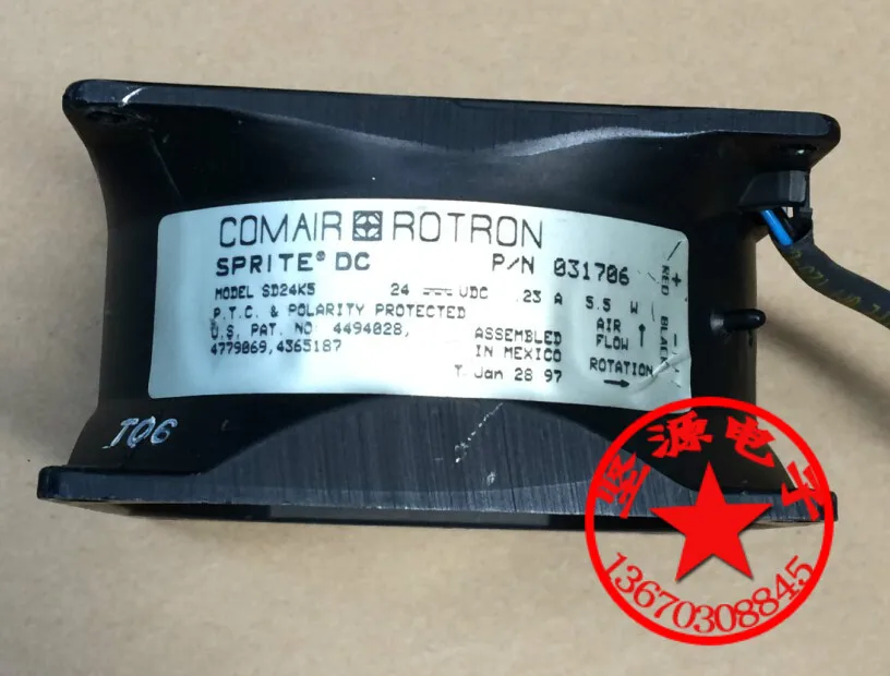 Фото Серверный охлаждающий вентилятор COMAIR ROTRON SD24K5 DC 24 В 5,5 Вт №1