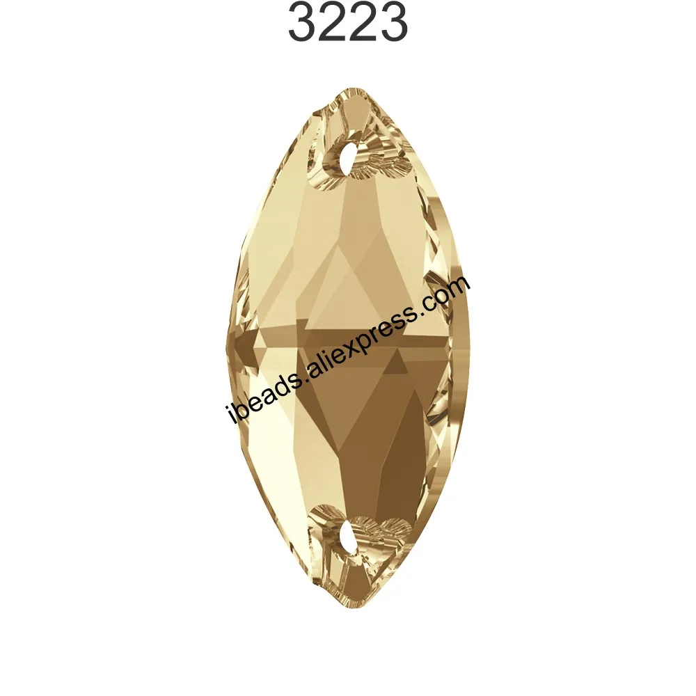 Оригинальные кристаллы Swarovski 3223 Navette Sew-on Crystal Stone Marquise Стразы Loose Бисер для одежды