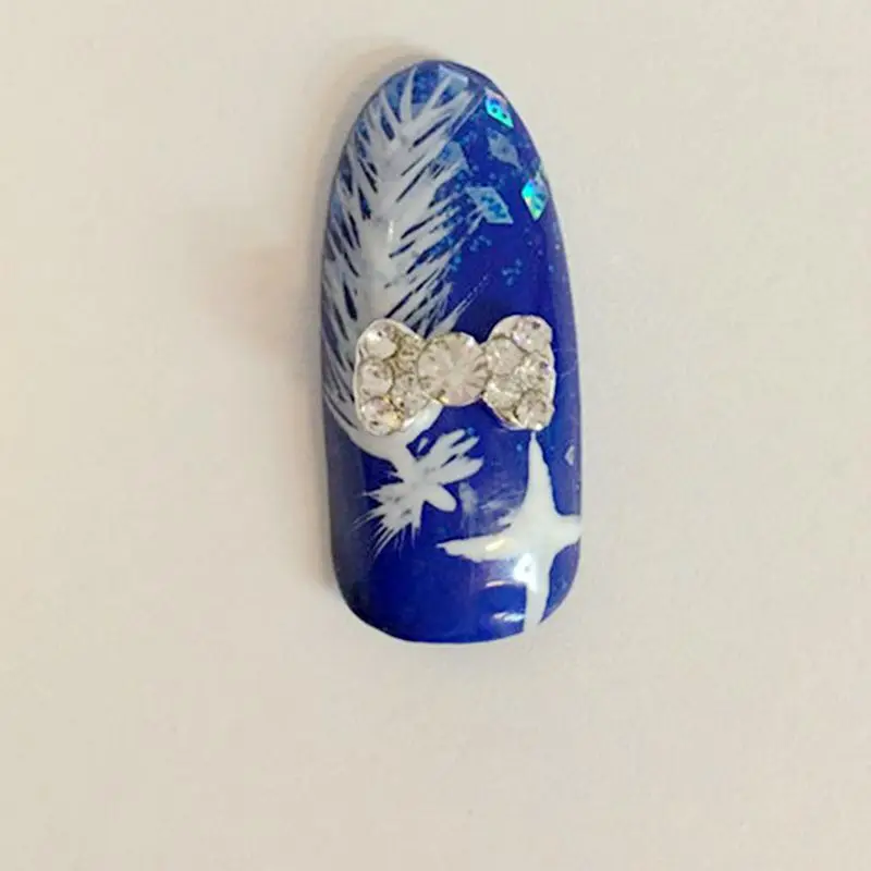 

10 Pcs/bag Nail Alloy Silver New Bow Cor Gem Paste The Crystal Nail Manufacturers Supply 3D Nail Art Decoration DIY Tools H18