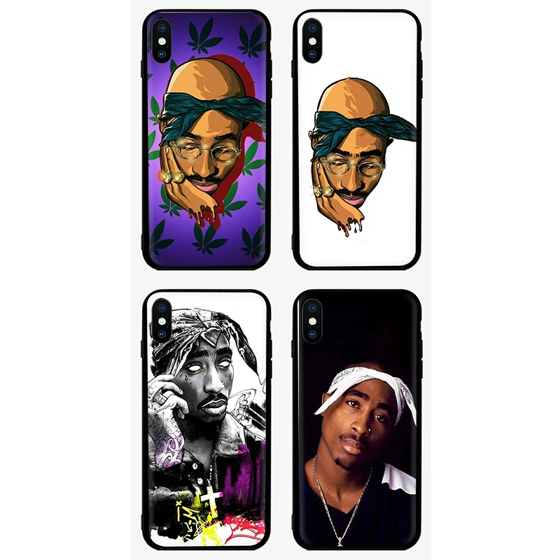 2Pac Tupac Amaru Shakur мягкий чехол для телефона iPhone 5 5S 6 6S Plus 7 8 Plus X XR XS 11 Pro Max
